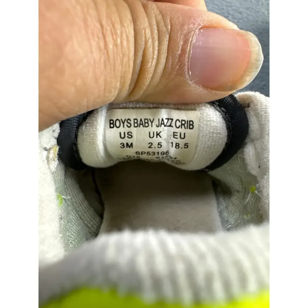 Saucony Infant Boy Baby‎ Jazz Crib Grey Green Athletic Sneaker Size 3